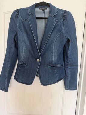 INC International Concepts Blue Denim Tailored Blazer size small NWOT